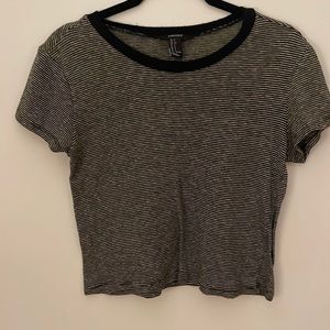 Black and white stripped crop top